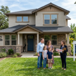 family and realtor talking home price
